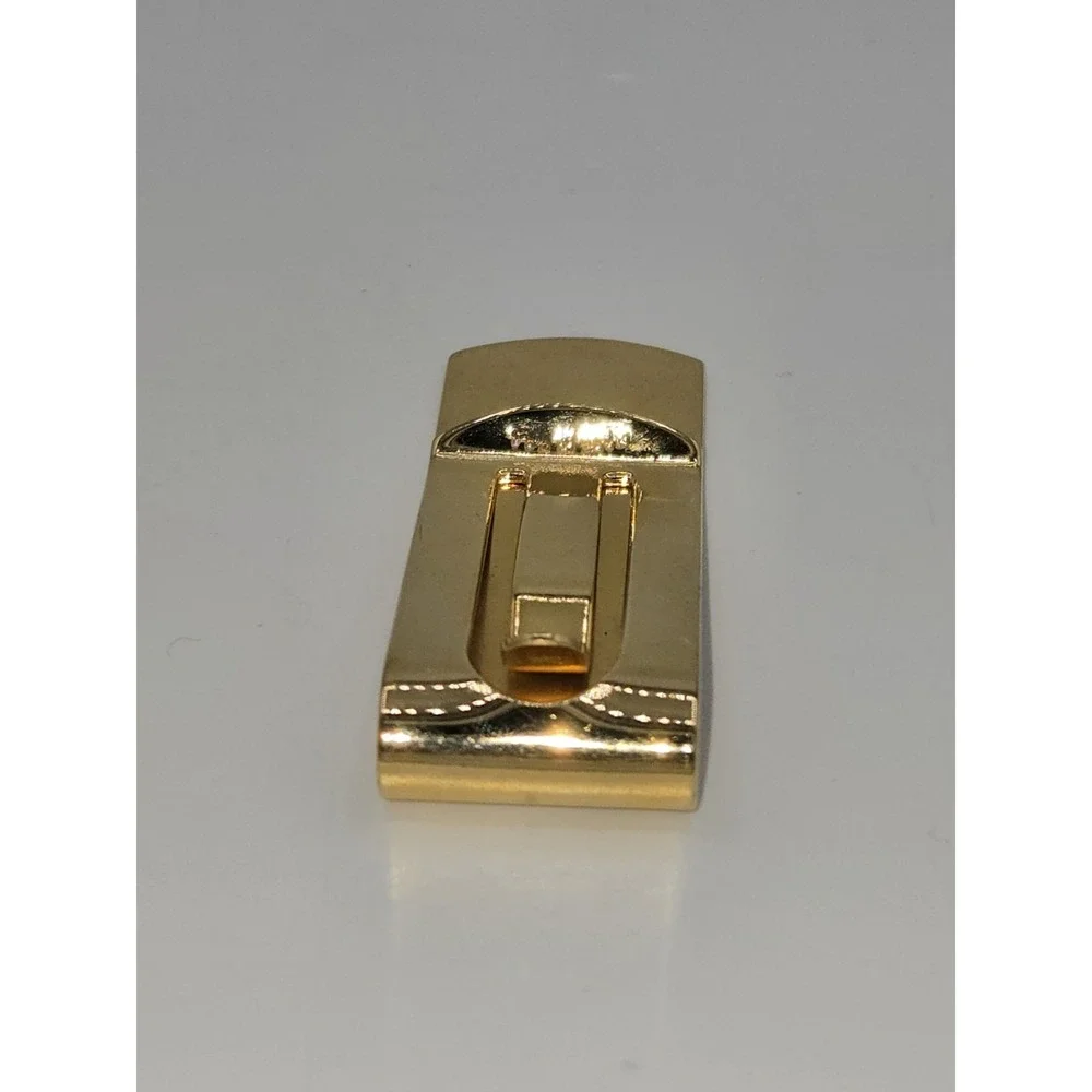 Kelly Waters Vintage Gold Plated Black & Grey Colored Money Clip Made‎ In USA